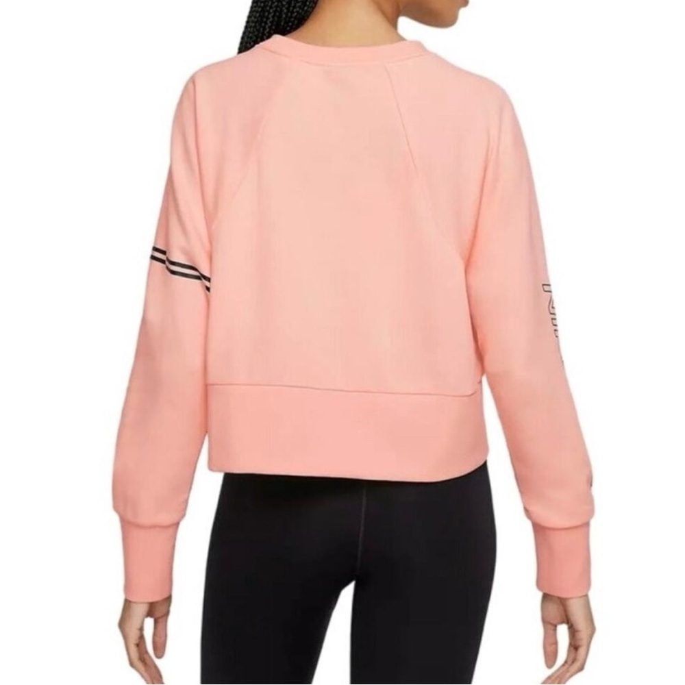 Nike Dr-Fit Pink Boxy Crop Sweatshirt Long Sleeve - Picture 2 of 8